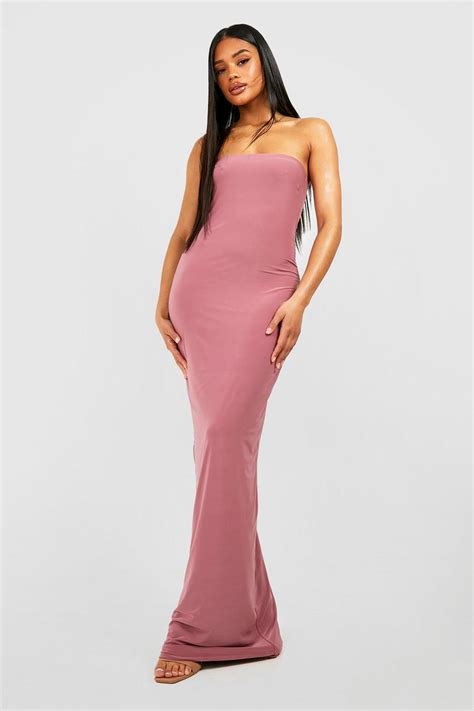 Double Slinky Bandeau Maxi Dress Boohoo Uk