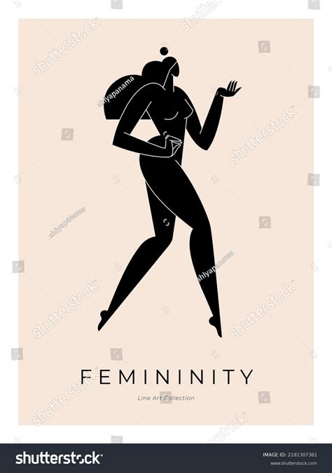 Contemporary Abstract Poster Nude Female Body Stock Vector Royalty Free Shutterstock