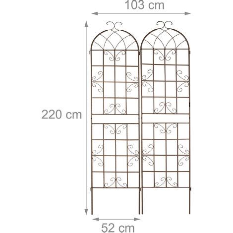Relaxdays Grigliati Per Rampicanti Set Da Supporti In Metallo Per