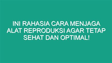 Ini Rahasia Cara Menjaga Alat Reproduksi Agar Tetap Sehat Dan Optimal