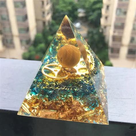 Handmade Orgonite Pyramid 60mm Obsidian Crystal Sphere With Energy