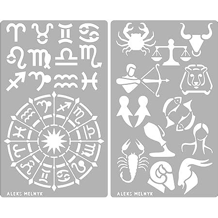 Amazon Aleks Melnyk Metal Journal Stencil Zodiac Circle