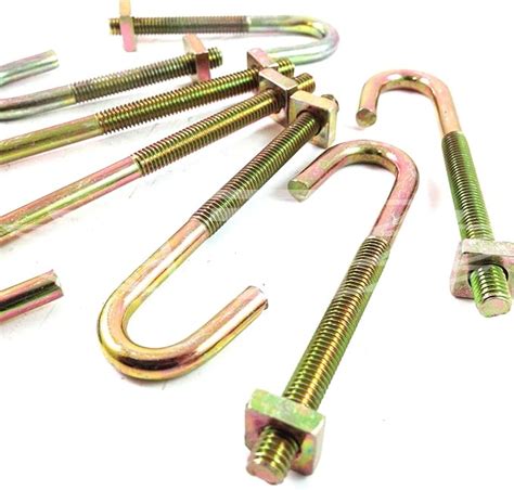 10 M6 X 60mm HOOK J BOLTS SQUARE NUTS ZINC ROOFING GUTTER FENCE