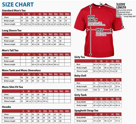 World Shirt Size Chart: A Visual Reference of Charts | Chart Master