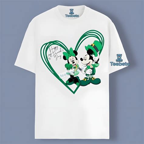 Disney St Patricks Day Mickey And Minnie Mouse In Heart Shirt