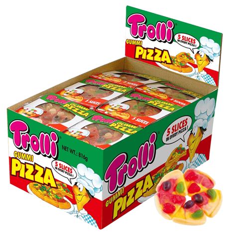 Full Box Of 48 Trolli Gummi Sweet Pizza 17g Great For Kids Parties Only