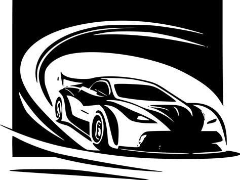 Racing, Black and White Vector illustration 23853844 Vector Art at Vecteezy