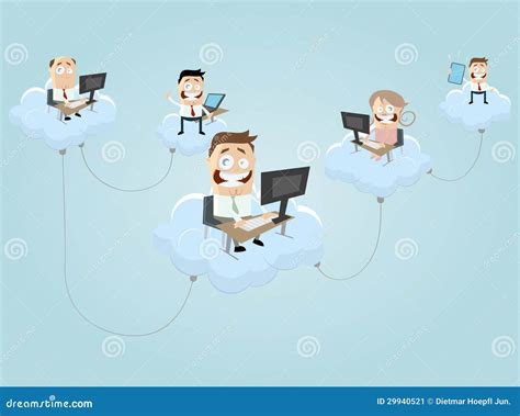 Illustration Of Cloud Computing Stock Vector Illustration Of