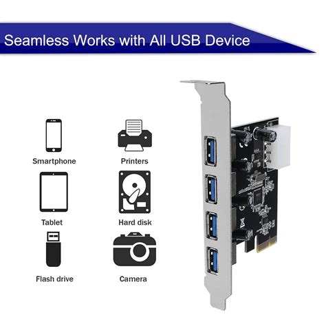 Hot 4 Port Usb 3 0 Pci E Expansion Card Pci Express Pcie Usb 3 0 Hub Adapter 4 Port Usb 3 0 Pci