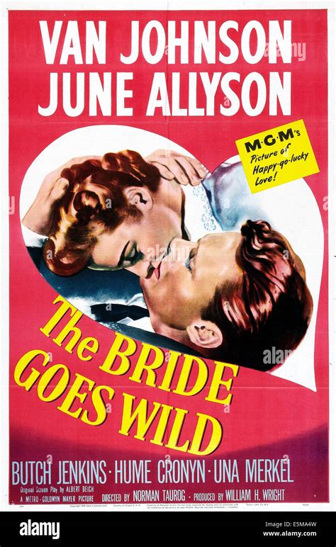 The Bride Goes Wild Us Poster June Allyson Van Johnson 1948 Stock