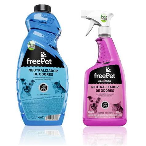 Neutralizador Odores Free Pet 2l Spray 500ml Cães e Gatos