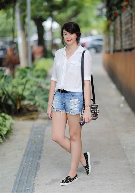 Look Do Dia Camisa Branca E Short Jeans Just Lia Por Lia Camargo