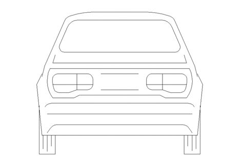 Small family car block front elevation cad drawing details dwg file - Cadbull