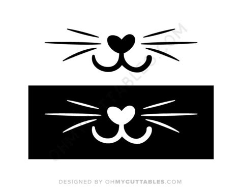 Free Cat Whiskers SVG File • OhMyCuttables