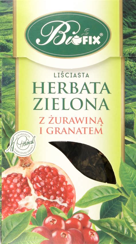 BIFIX herbata zielona liściasta Żurawina z granatem 100 g