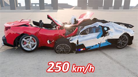 Ferrari Portofino V Bugatti Divo Crash Test Beamng Drive Youtube