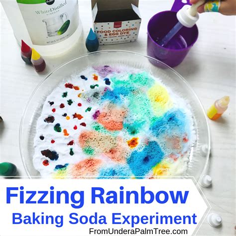 Fizzing Rainbow Baking Soda Experiment From Under A Palm Tree