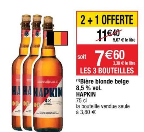Offre Bière Blonde Belge 8 5 Vol Hapkin 2 1 Offerte chez Cora