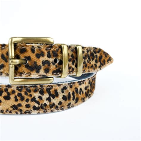 Leopard Print Belt Handmade Leather Belt 1 Wide Etsy