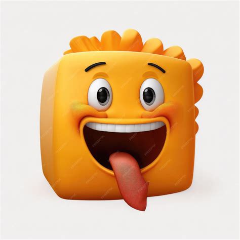 Premium AI Image | expressive emoticon face open mouth emoji showing tongue