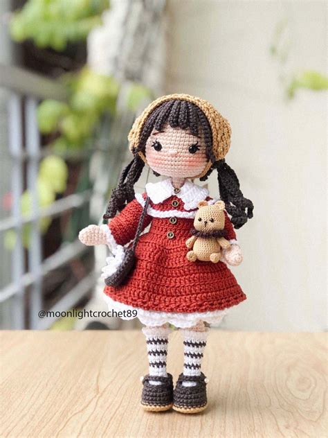 Crochet Doll Pattern Jolie Doll Amigurumi Doll Pattern Pdf In