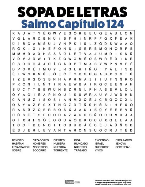 Sopa De Letras Salmos Capítulo 124 Words Bible Verses Verses