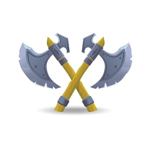 two crossed Viking axes. Colored hand drawn sketch 16297335 Vector Art ...