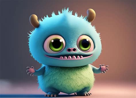 Premium AI Image 3d Cute Baby Monster