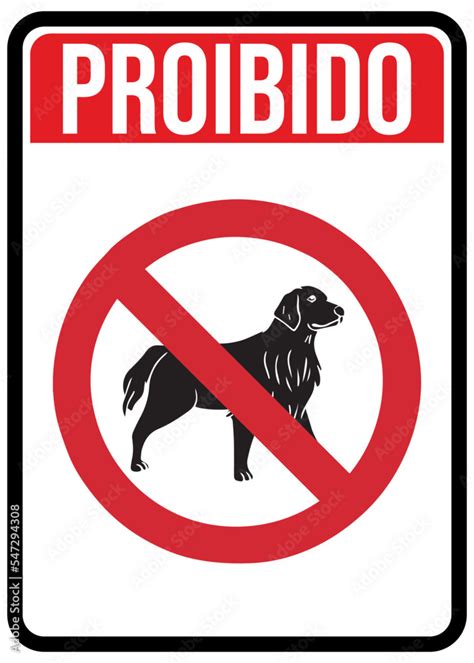 Placa Proibido Animais Stock Vector Adobe Stock