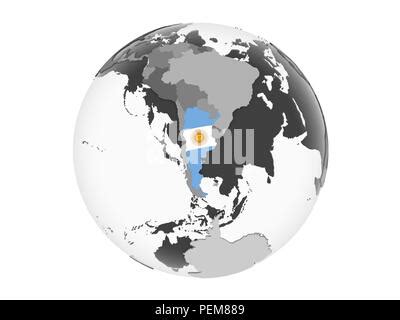 Argentina On Political Globe With Embedded Flag D Illustration