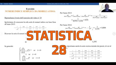 Statistica Esercizi Numeri Indice Semplici Da Base Mobile A Base