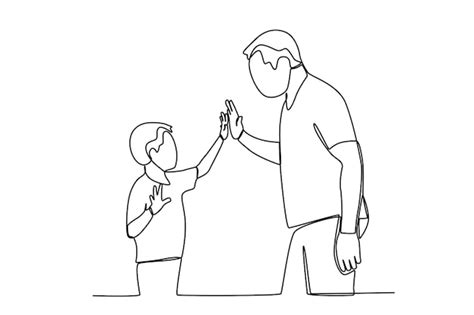 Premium Vector Vector Continuous Line Drawing Happy Father