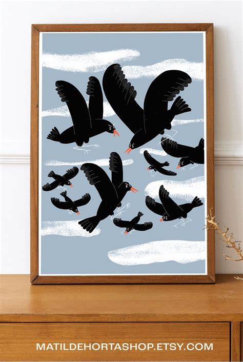 The birds Hitchcock Poster and digital illustration | Illustrations and ...