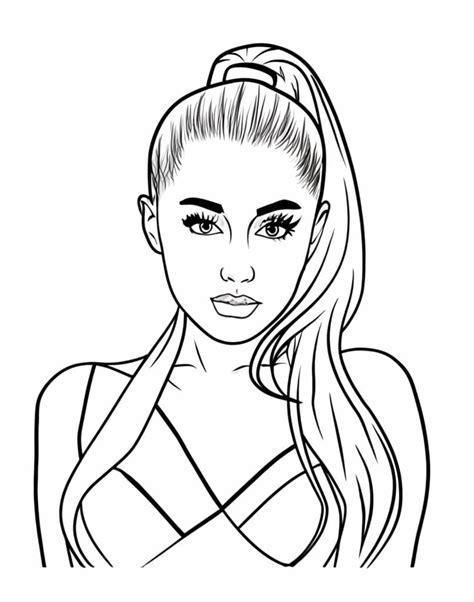 Coloriage Photo De Ariana Grande T L Charger Et Imprimer Gratuit Sur