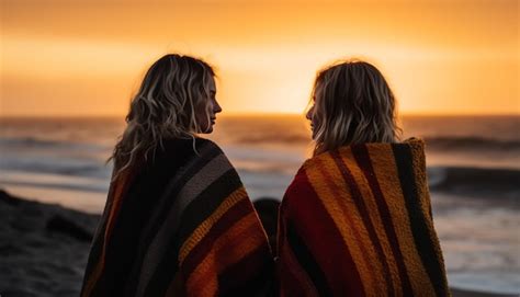 Premium Photo | Couple on the beach at sunset couple on the beach at ...