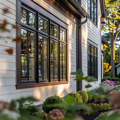 exterior window trim warm  inviting brown outdoor window trim