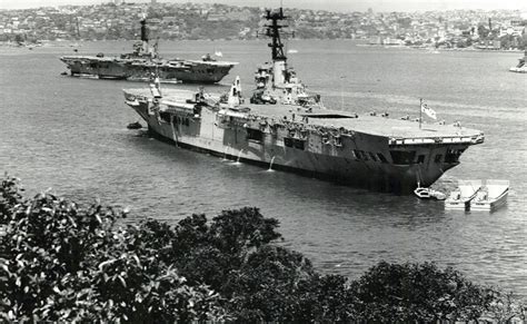 Hmas Sydney In Sydney Harbour 1967 With Hmas Melbourne In The