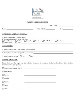 Fillable Online PATIENT HISTORY FORM Johns Hopkins Medicine Fax Email