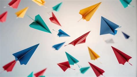 Premium Photo Flock Of Colorful Origami Birds Flying In Unison