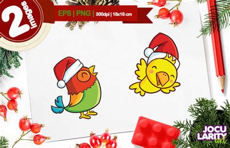 Funny Christmas Bird Cartoon Vector Graphic By Jocularityart · Creative