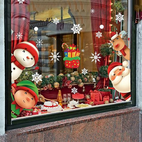 XIMISHOP 82PCS Christmas Snowflake Window Clings Stickers For Glass