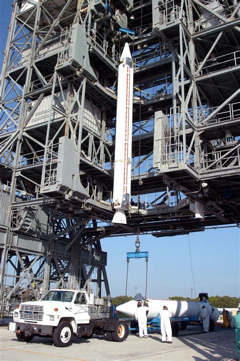 Kennedy Space Center Fla The Final Solid Rocket Boosters Srbs Arrive At Pad 17 B Cape