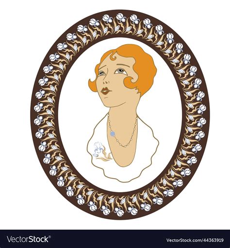 Portrait Of A Girl Dressed In The Style 20s Vector Image