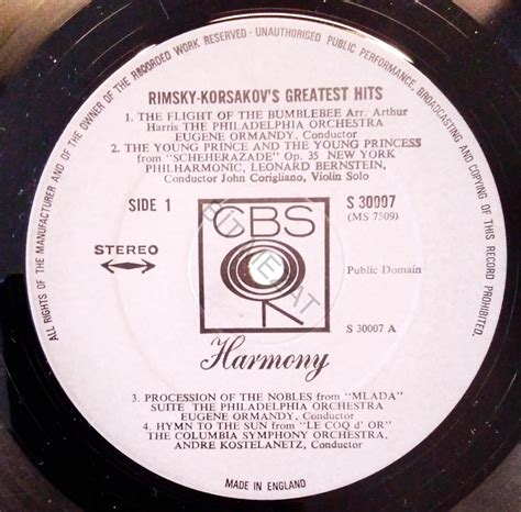 Rimsky Korsakov Eugene Ormandy Greatest Hits Bit Mezat