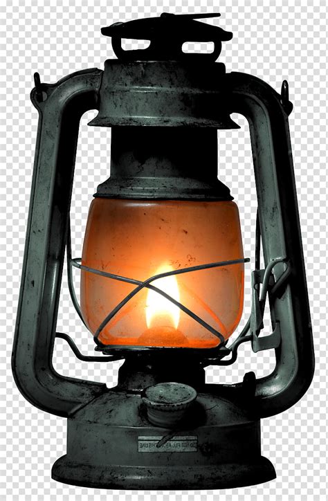 Old Kerosene Lamp Black Lantern Lamp Transparent Background PNG