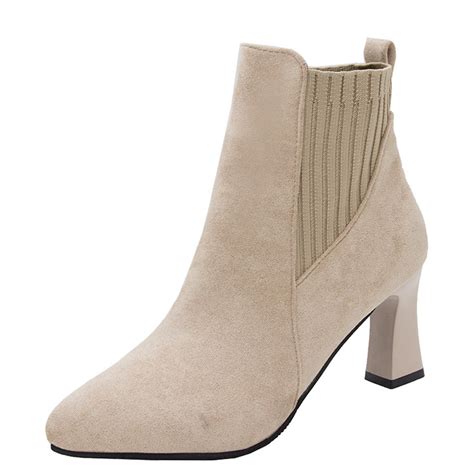 Lovskoo 2024 Dressy Ankle Boots For Women Faux Suede Wedding Dress