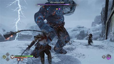 God of War Ragnarök PS5 kratos VS VISI HAGLKORN Gameplay YouTube