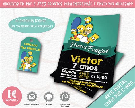 Convite Digital Os Simpsons Elo Produtos Especiais