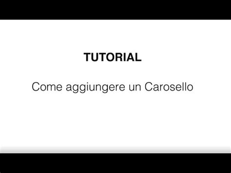 Come Aggiungere Un Carosello YouTube