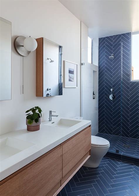 Modern Navy Blue Bathroom Decor